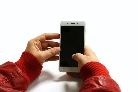 Man working on mobile. Stock Photos