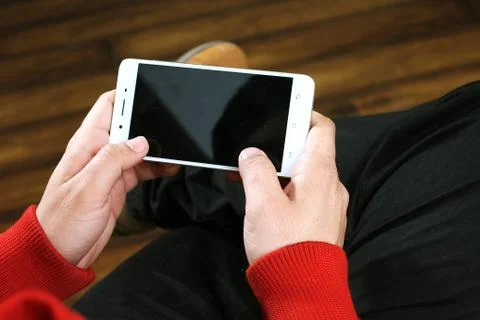 Man working on mobile. Stock Photos