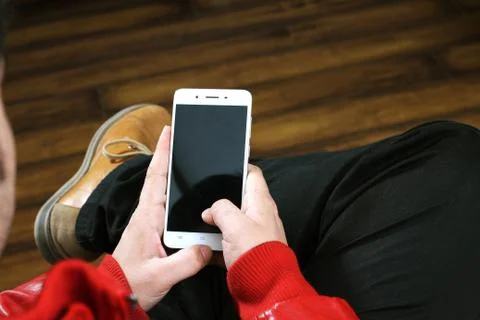 Man working on mobile. Stock Photos