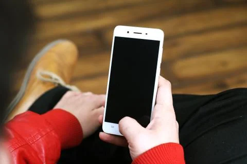 Man working on mobile. Stock Photos