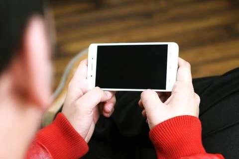 Man working on mobile. Stock Photos