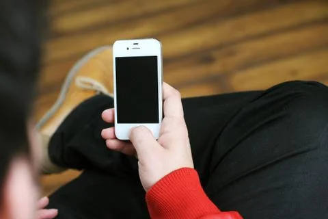 Man working on mobile. Stock Photos