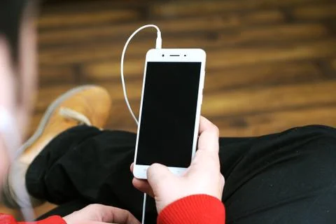 Man working on mobile. Stock Photos
