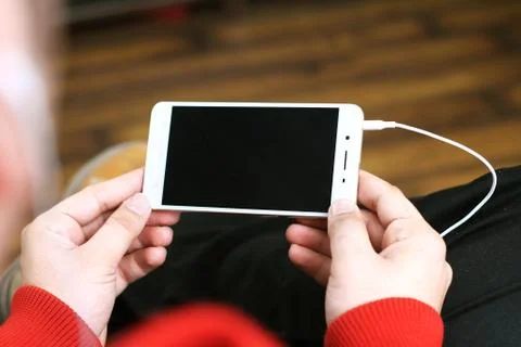 Man working on mobile. Stock Photos