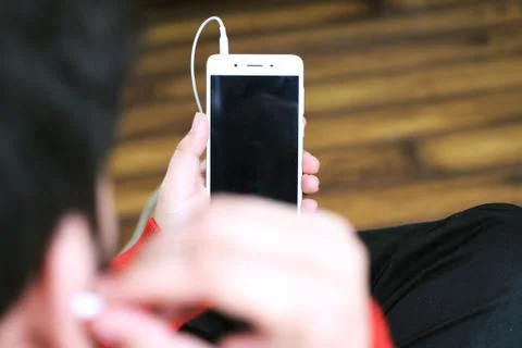 Man working on mobile. Stock Photos