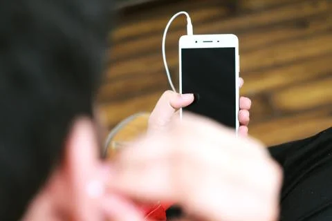 Man working on mobile. Stock Photos
