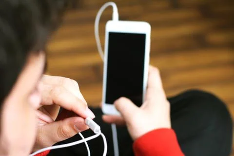 Man working on mobile. Stock Photos