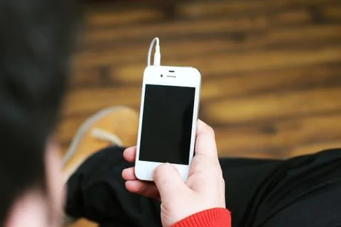 Man working on mobile. Stock Photos