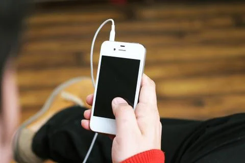 Man working on mobile. Stock Photos