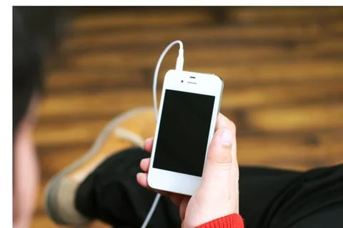 Man working on mobile. Stock Photos