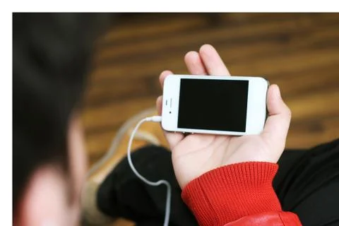 Man working on mobile. Stock Photos
