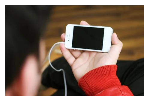 Man working on mobile. Stock Photos