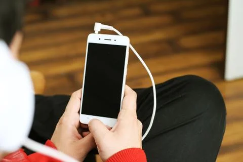 Man working on mobile. Stock Photos