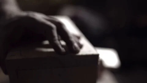 Man working nailed wall box Stock Footage 69932406