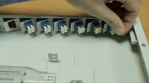 Man working in network server room Stock Footage 58783098