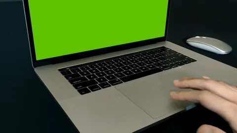 Man working with notebook laptop Stock Footage 121878957