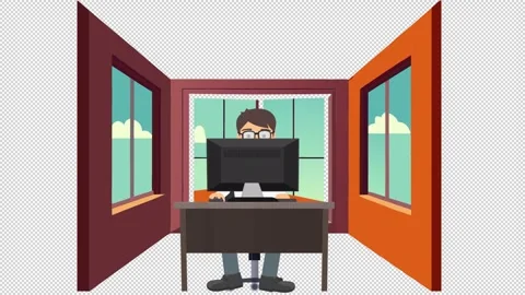 Man Working at Office Desk 库存影片 344367450