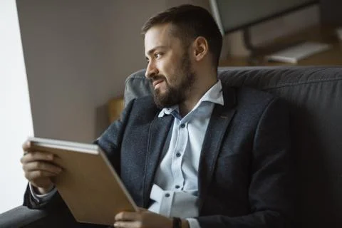 Man Working In Office Doing Notes Stock Photos