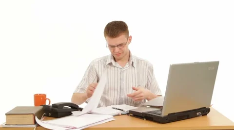 Man Working In Office Video stock 52640589