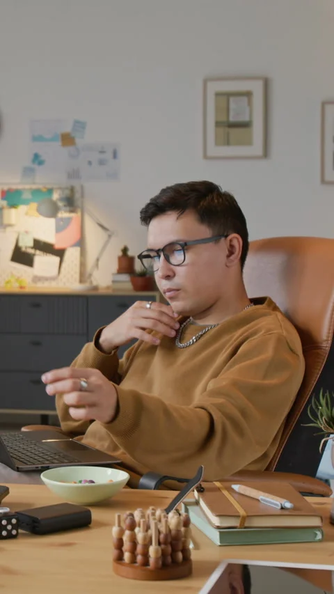 Man Working in Office Stock Footage 317326178