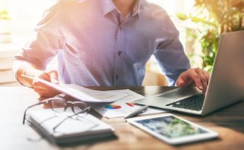 Man working in office Foto stock