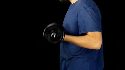 Man Working Out With a Dumbbell Stock Footage 100352230