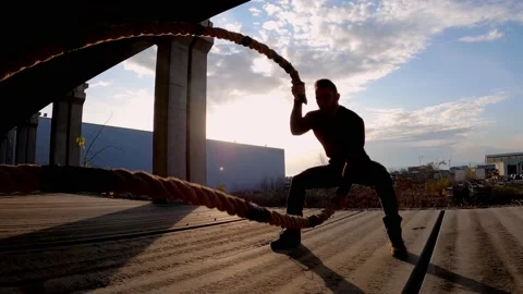 Man working out Stock Footage 134691881