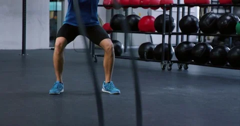 Man Working Out In The Gym Stock Footage 75038134