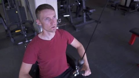 Man working out at the gym Stock Footage 205617861