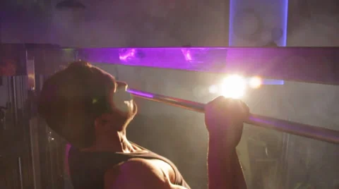 Man Working Out Pull Ups Stock Footage 32398980