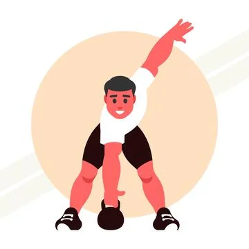 Man-working-out-with-weights Stock Illustration