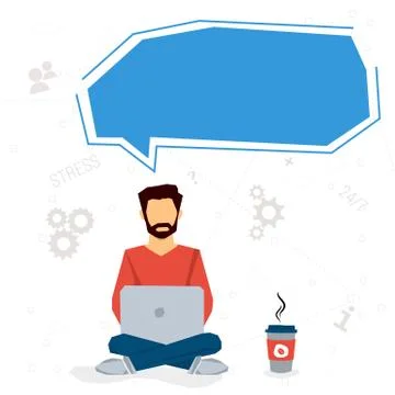 Man working overtime - workaholic it is dangerous Stock Illustration