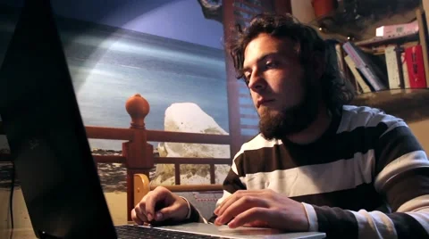 Man working on pc Stock Footage 49508295