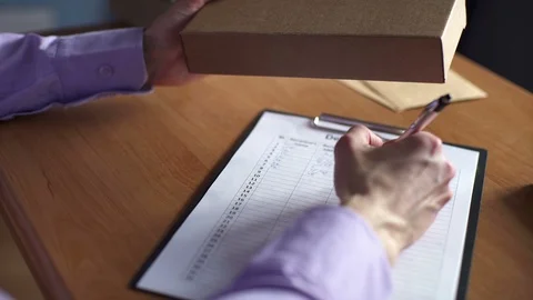 Man working in post office Video stock 114753211