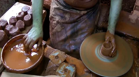 Man Working in Pottery Stock Footage 51940380