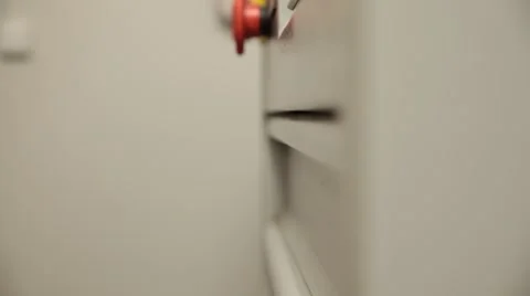 Man working on printing machine in print factory Stock Footage 66605595