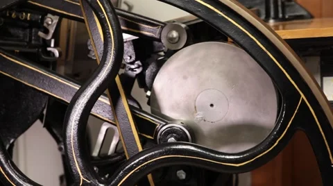 Man working on a printing press Stock Footage 66606600