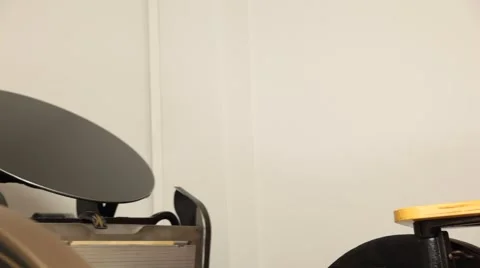 Man working on a printing press Stock Footage 66606813