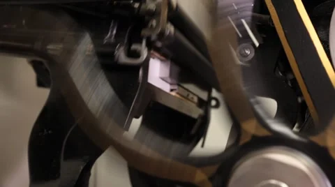 Man working on a printing press Stock Footage 66606826