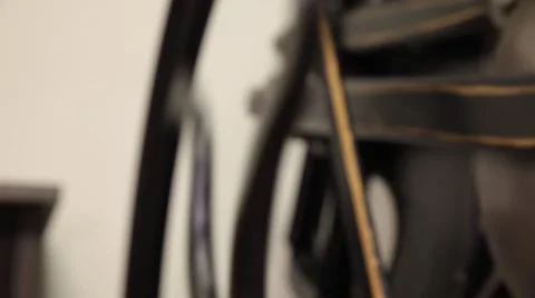 Man working on a printing press Stock Footage 66607028