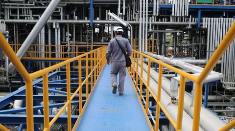 A man working in refinery plant Stock Footage 52913561