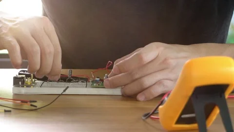 A man is working on a remote control drone Stock Footage 314899540