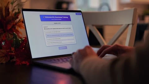 Man Working Remote -IT Security Awareness Training Stock Footage 321434001