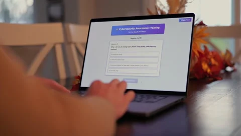 Man Working Remote -IT Security Awareness Training Stock Footage 321434007