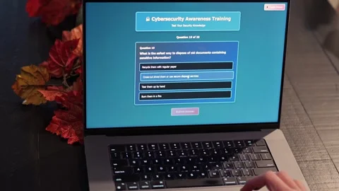 Man Working Remote -IT Security Awareness Training Stock Footage 321434130