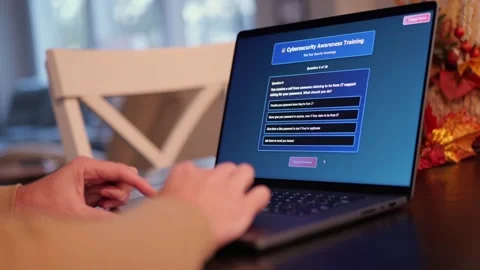 Man Working Remote -IT Security Awareness Training Stock Footage 321434133
