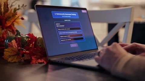 Man Working Remote -IT Security Awareness Training Stock Footage 321434137