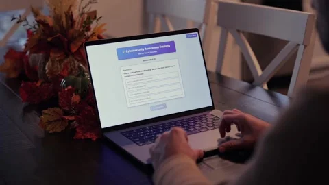 Man Working Remote -IT Security Awareness Training Stock Footage 321434152