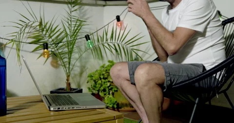 Man Working Remotely on a Laptop Stock Footage 336315598