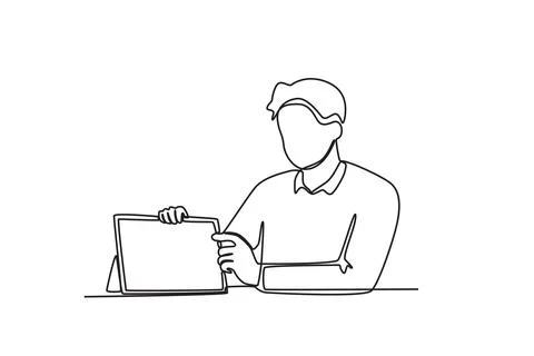 A man working on a report Stock Illustration